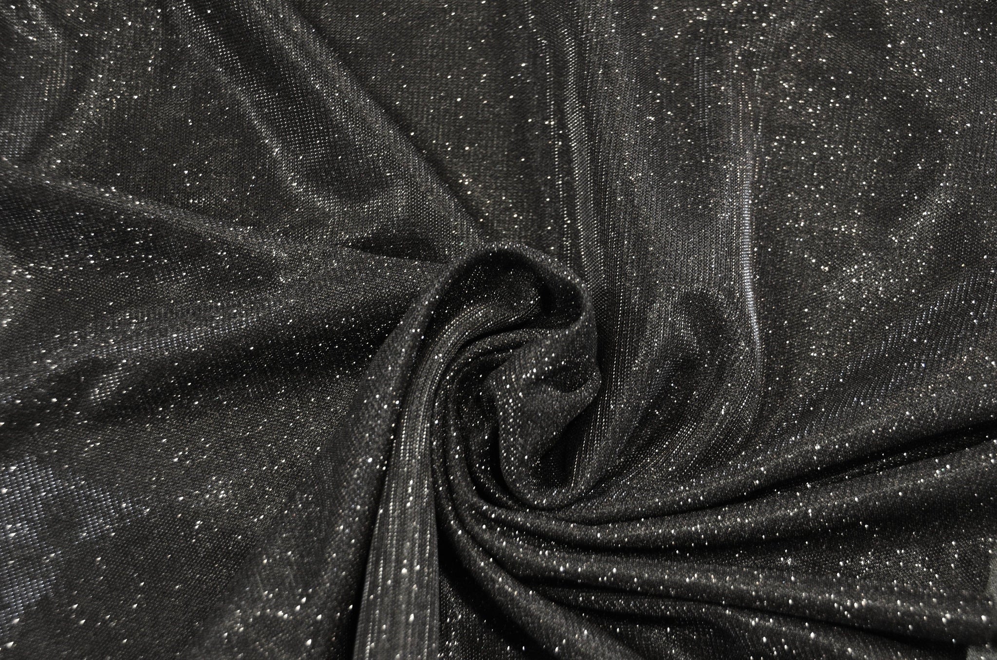 Stretch Glimmer Knit Fabric | 2 Way Stretch | 56" Wide | Metallic Glitter Spandex Knit Fabric | Fabric mytextilefabric Yards 0020 Black 