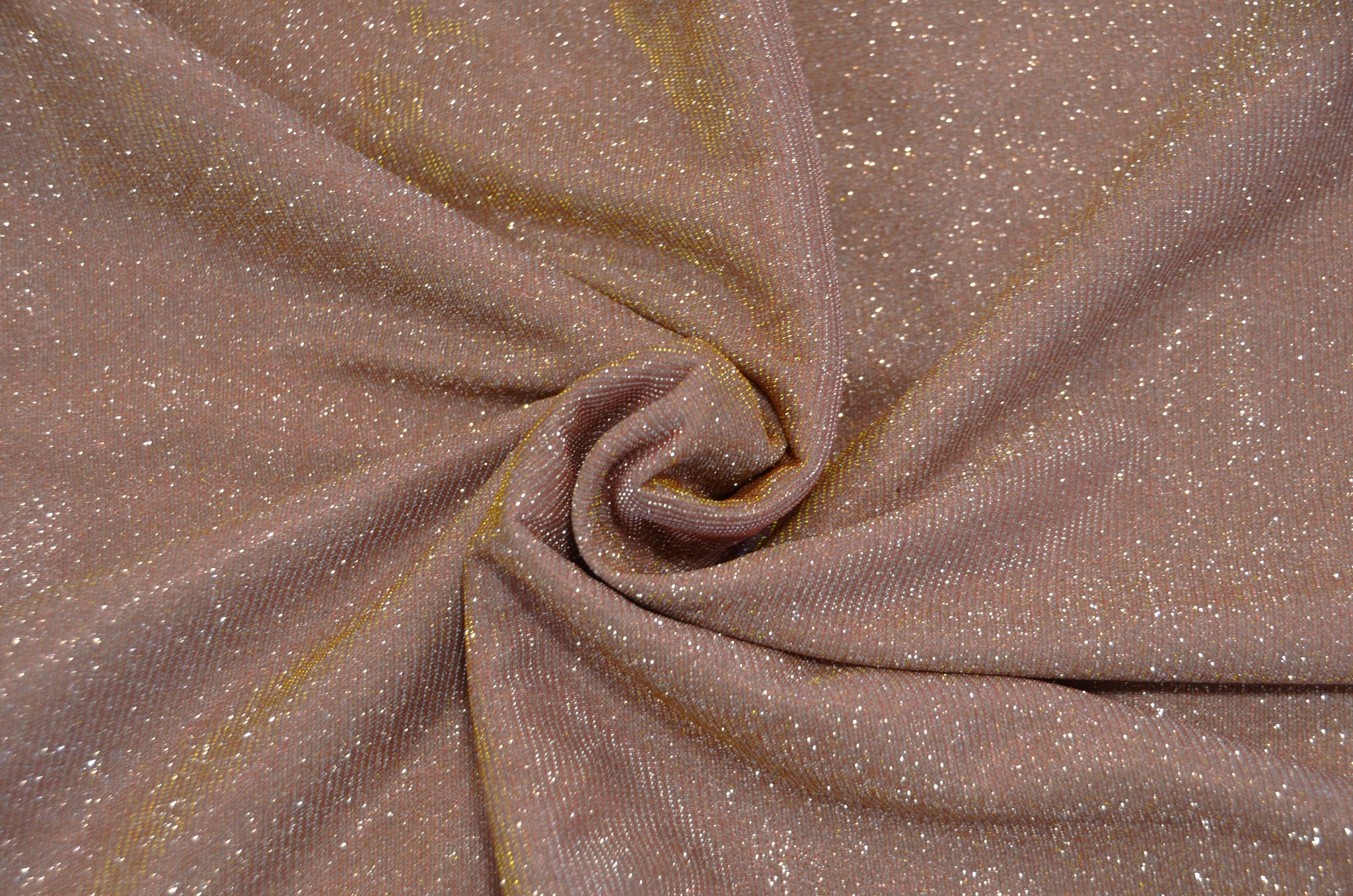 Stretch Glimmer Knit Fabric | 2 Way Stretch | 56" Wide | Metallic Glitter Spandex Knit Fabric | Fabric mytextilefabric Yards 0026 Rose Gold 