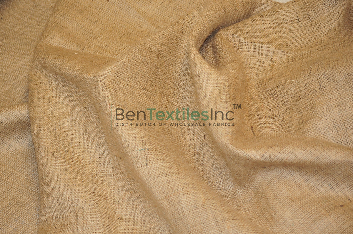 60" Wide Burlap Fabric | 100% Jute Hessian | 8 oz Heavy-Duty Natural Burlap for Crafts, Events & Packaging | Wholesale Bolt