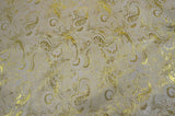 Oriental Metallic Paisley Brocade | 58" Wide | Silver and Gold Metallic Paisley Brocade | Fabric mytextilefabric 