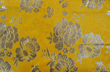 Oriental Metallic Flower Brocade | Metallic Brocade B23 | 58" Wide | Chinese Brocade Fabric | Fabric mytextilefabric Yards Yellow 