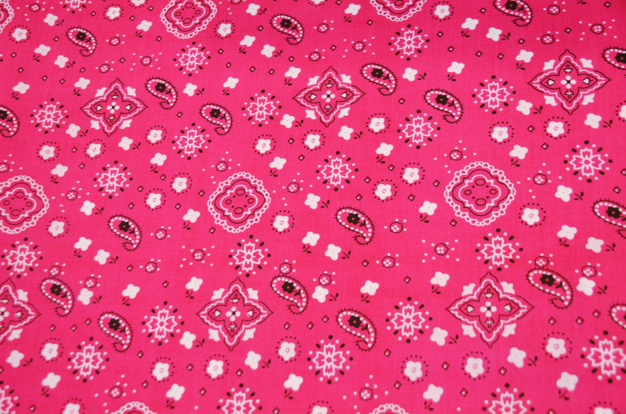 Bandana Cotton Print | Bandanna Fabric | 58/60" Wide | Multiple Colors | Fabric mytextilefabric Yards Fuchsia 