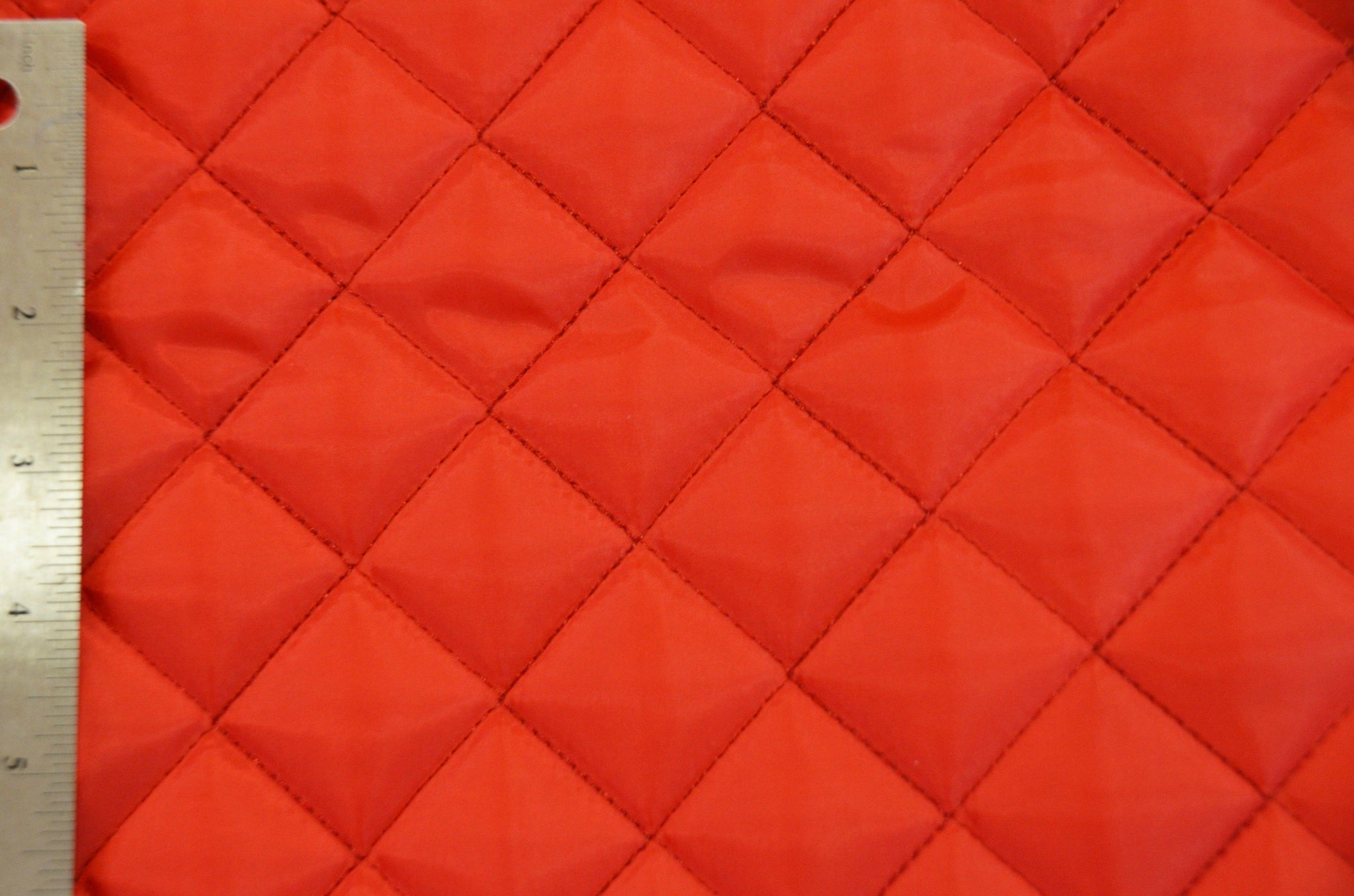 Quilted Polyester Batting Fabric | Padded Quilted Fabric Lining | 60" Wide | Polyester Quilted Padded Lining Fabric by the Yard | Jacket Liner Fabric | newtextilefabric 3"x3" Sample Swatch Red 