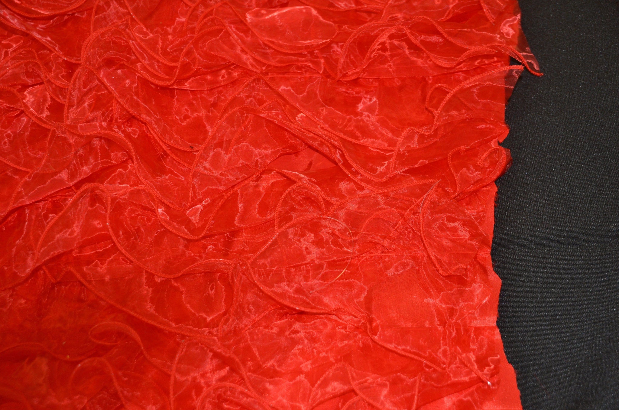 Textile Art Ruffles Organza Ruffled Taffeta Fabric | Layered Ruffle Taffeta Fabric | 57 In ...