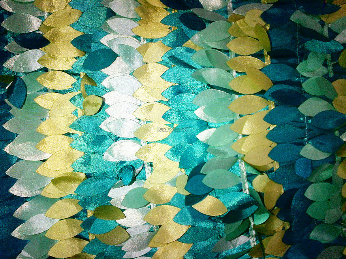 Leaf Taffeta Fabric | Hanging Leaf Design | 57 Inch Wide | For Event Linens Costumes & Decor