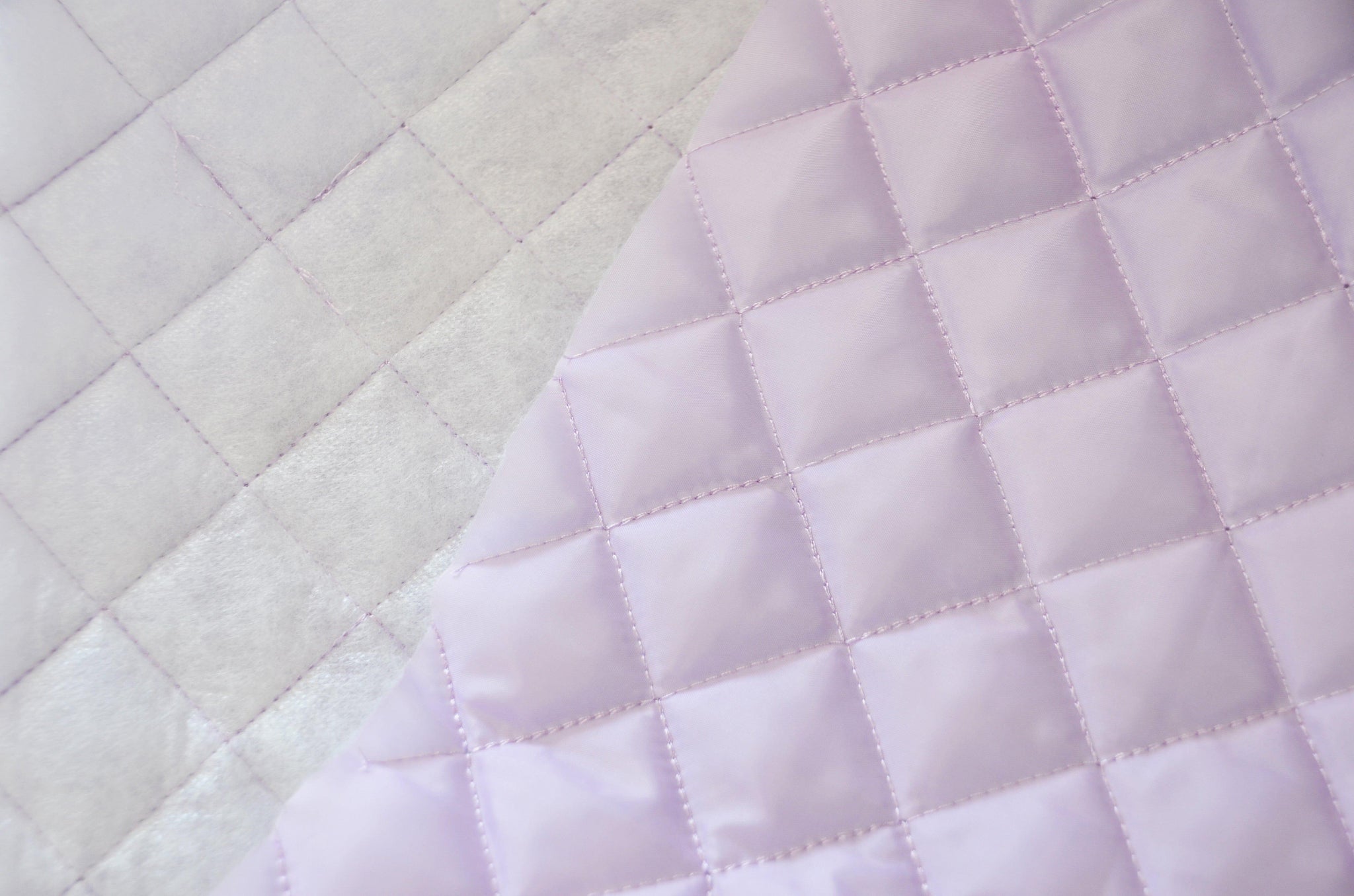 Quilted Polyester Batting Fabric | Padded Quilted Fabric Lining | 60" Wide | Polyester Quilted Padded Lining Fabric by the Yard | Jacket Liner Fabric | newtextilefabric Bolts Lilac 