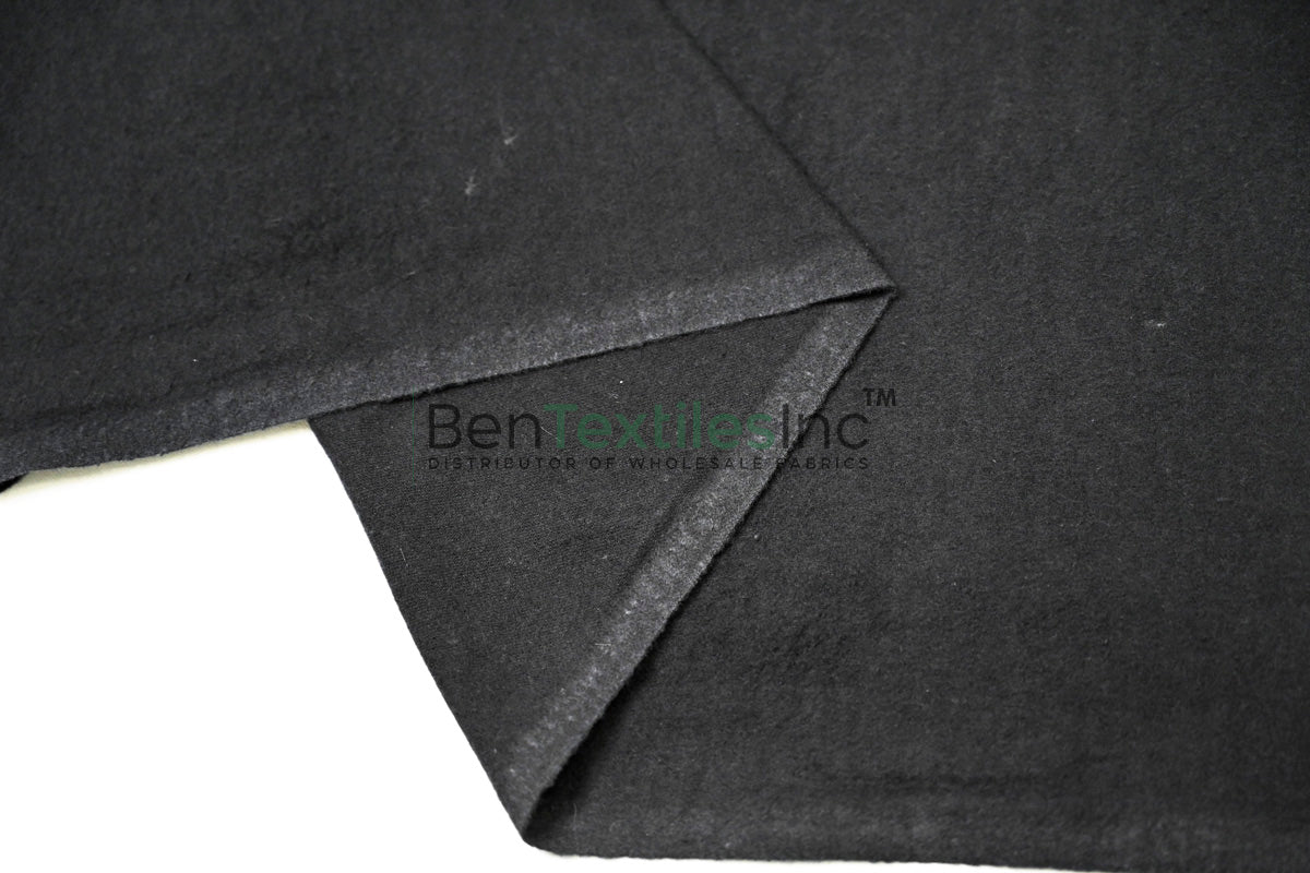 Black Cotton Flannel Fabric | 60" wide | 100% Cotton |