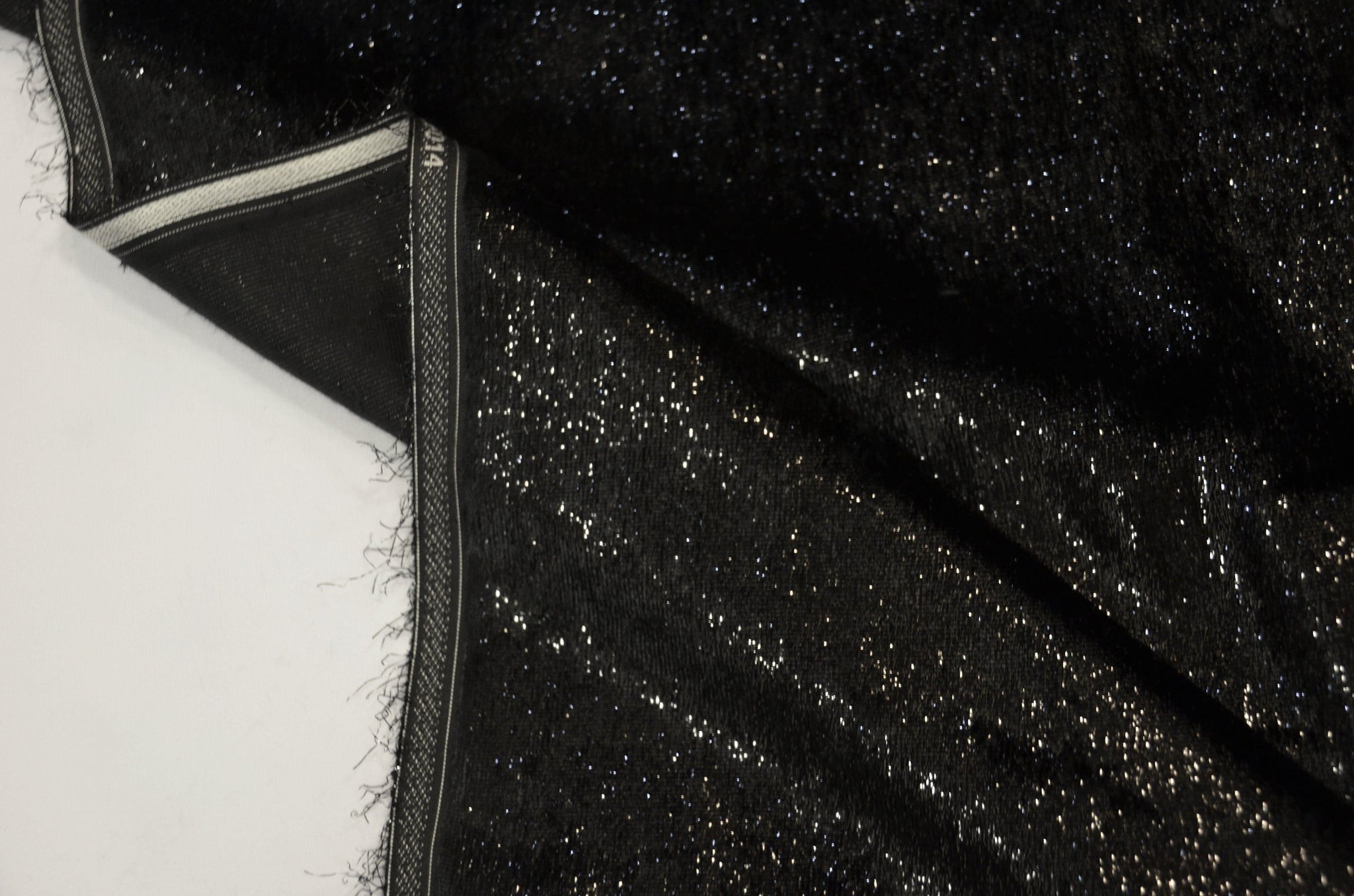 Black Silky Velvet with Metallic Lurex | 52" Wide | Polyester Super Soft Lurex Velvet | Soft Metallic Velvet for Dresses, Clothing, Skirts, Costume | Fabric mytextilefabric 