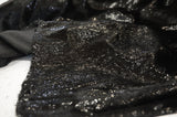 Black Silky Velvet with Metallic Lurex | 52" Wide | Polyester Super Soft Lurex Velvet | Soft Metallic Velvet for Dresses, Clothing, Skirts, Costume | Fabric mytextilefabric 3"x3" Sample Swatch Black 