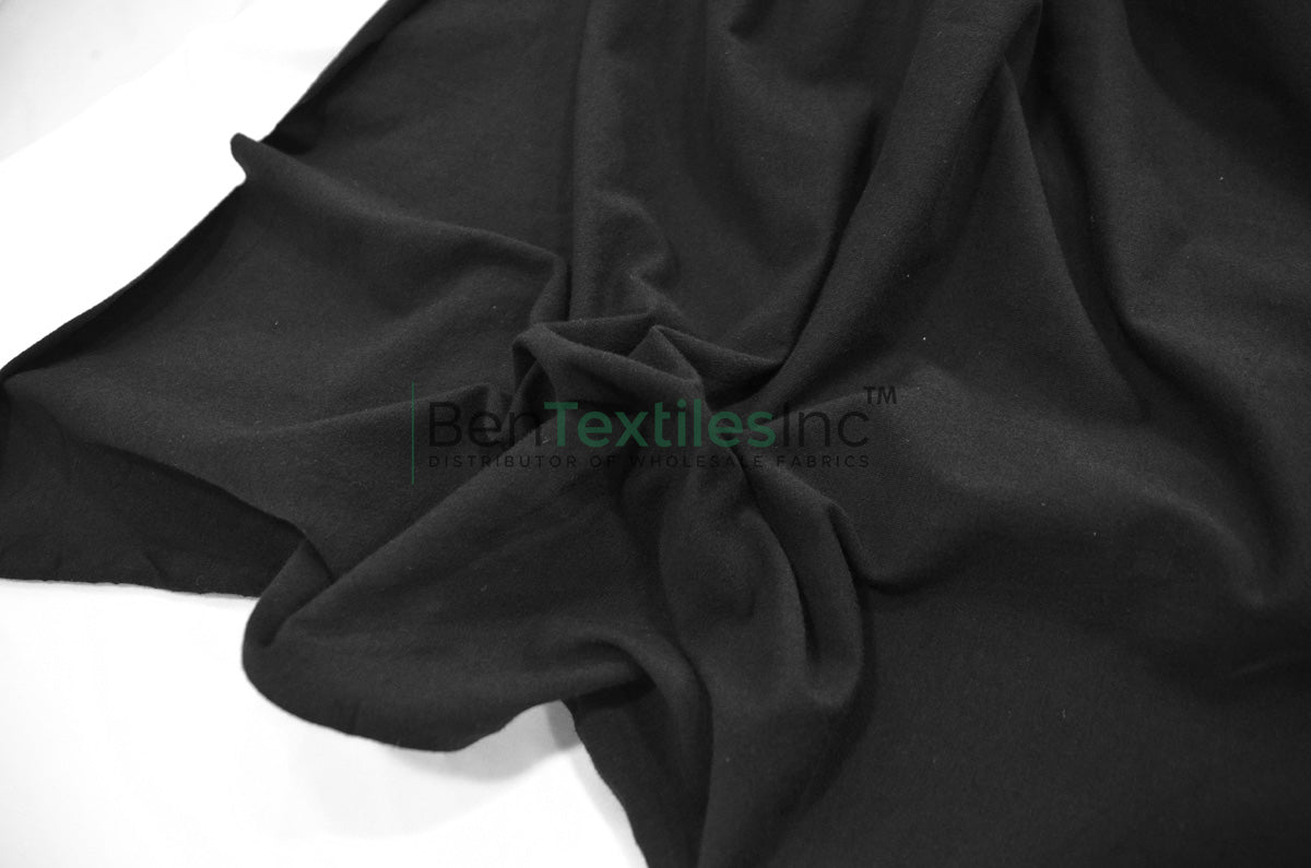 Cotton Spandex Jersey Fabric | 10 oz Medium-Weight Stretch Fabric | 58/60" Wide | Black & White | Sublimation Ready