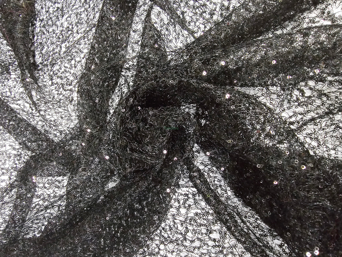 Spider Web Sequins Fabric | Metallic Web Sequins Fabric | 54" Wide |