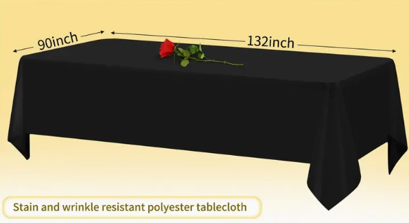 90" x 132" Polyester 6ft Tablecloth | Seamless Drape for Standard 6ft Tables | Wholesale Box Available