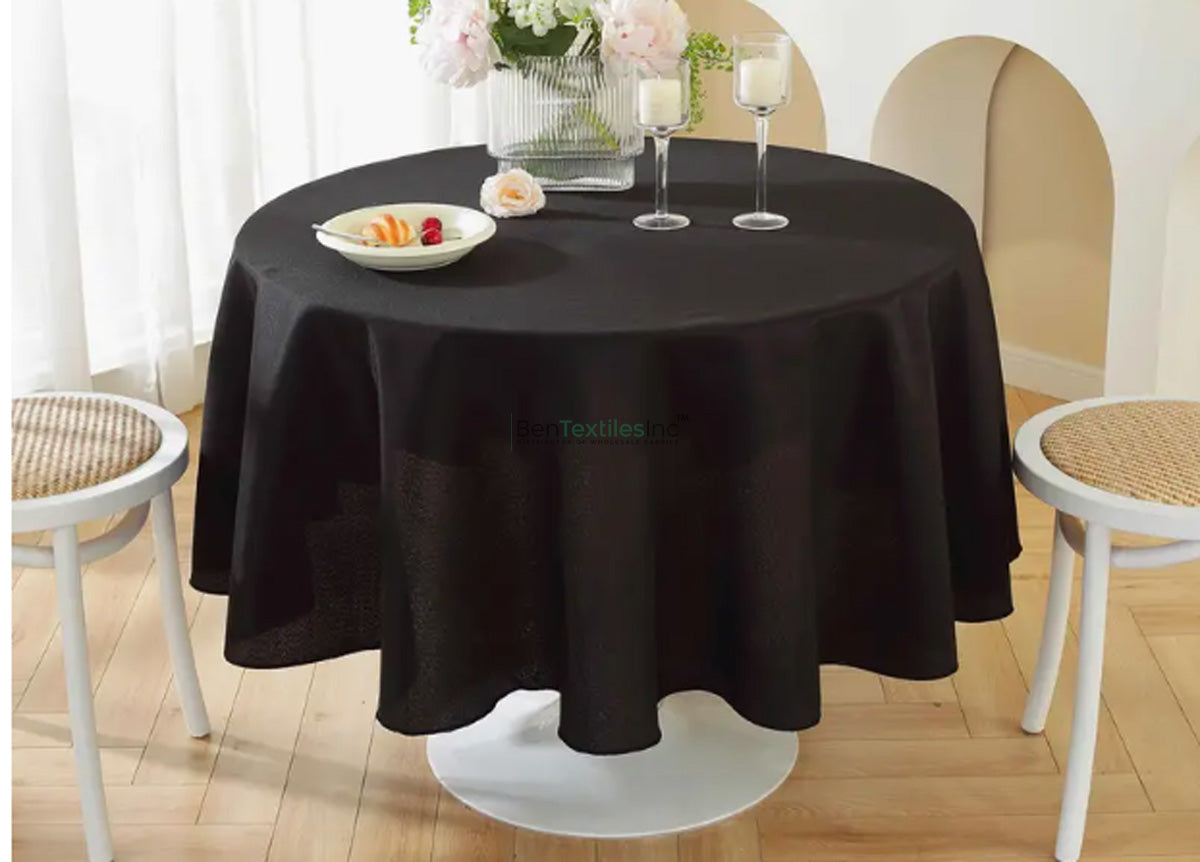 90" Round Polyester Seamless Tablecloth | Fits 30" to 66" Round Tables | Overlay for 60" Tables | Wholesale Box Available