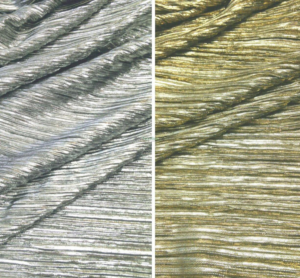 Crush Lame Fabric | Metallic Crease Crinkled Lame | 52" Wide | Lightweight Shimmer Fabric for Apparel, Cosplay & Décor