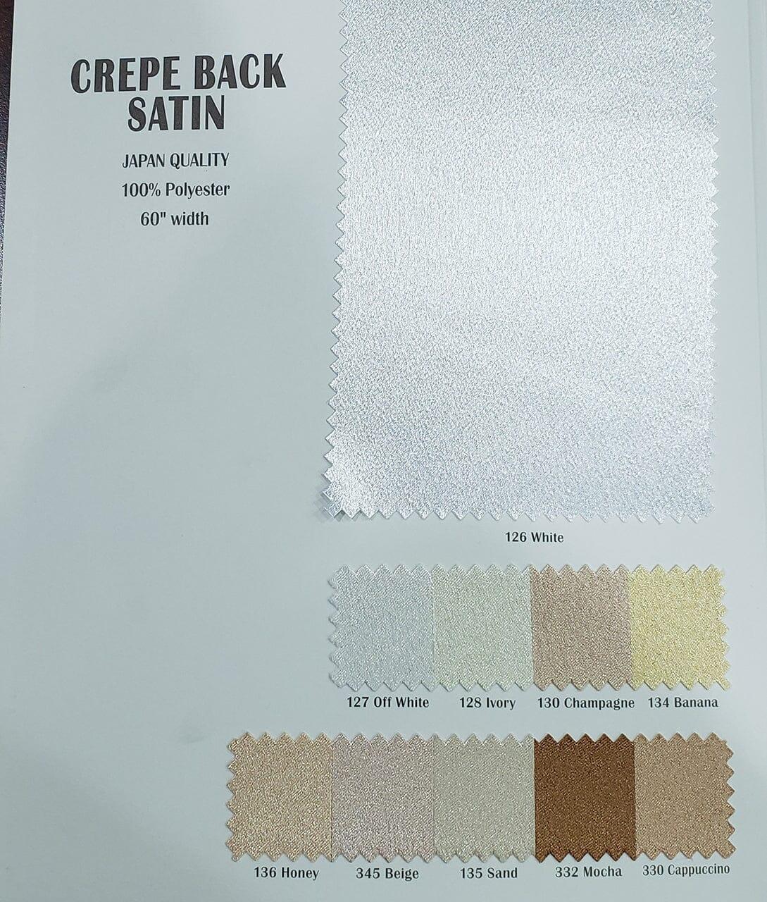 Superior Quality Crepe Back Satin | Japan Quality | 60" Wide | Wholesale Bolt | Multiple Colors | Fabric mytextilefabric 