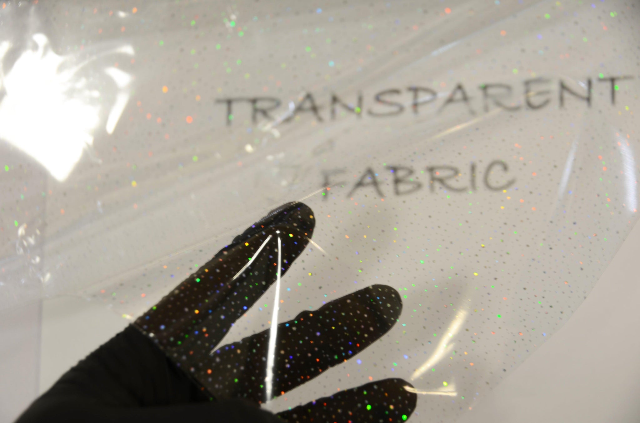 Transparent Glitter TPU Fabric | Holographic TPU Fabric Yard x 54" Wide | Rainbow & Waterproof TPU | Non Transparent | Soft Non Stretch | Fabric mytextilefabric 