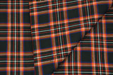 Irish Black Tartan Fabric | Black and Red Plaid Checker | 60" Wide | Poly Rayon Kilt | Decor, Napkins, Scarves, Costumes, Blanket, Face Mask, Kilt | My Textile Fabric 