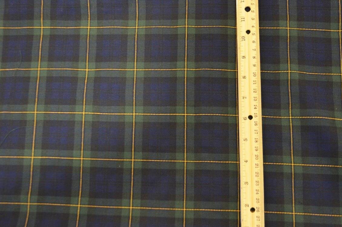 Green Blue Kilt Fabric | 60" Wide | Green Blue Tartan Fabric | Soft Poly Rayon Kilt | Decor, Napkins, Scarves, Costumes, Blanket, Face Mask, Kilt | My Textile Fabric 