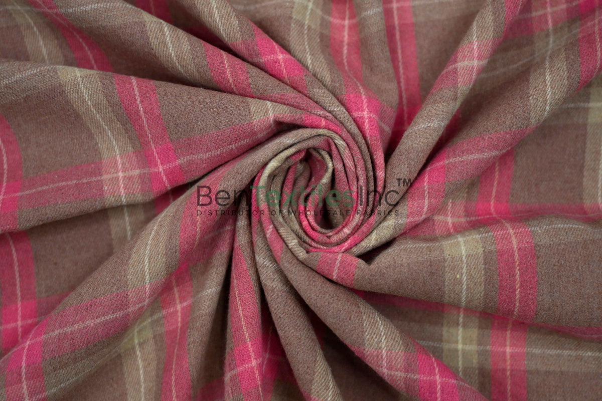 Plaid Flannel Fabric | Brushed Cotton Face | 80% Polyester 20% Cotton ...