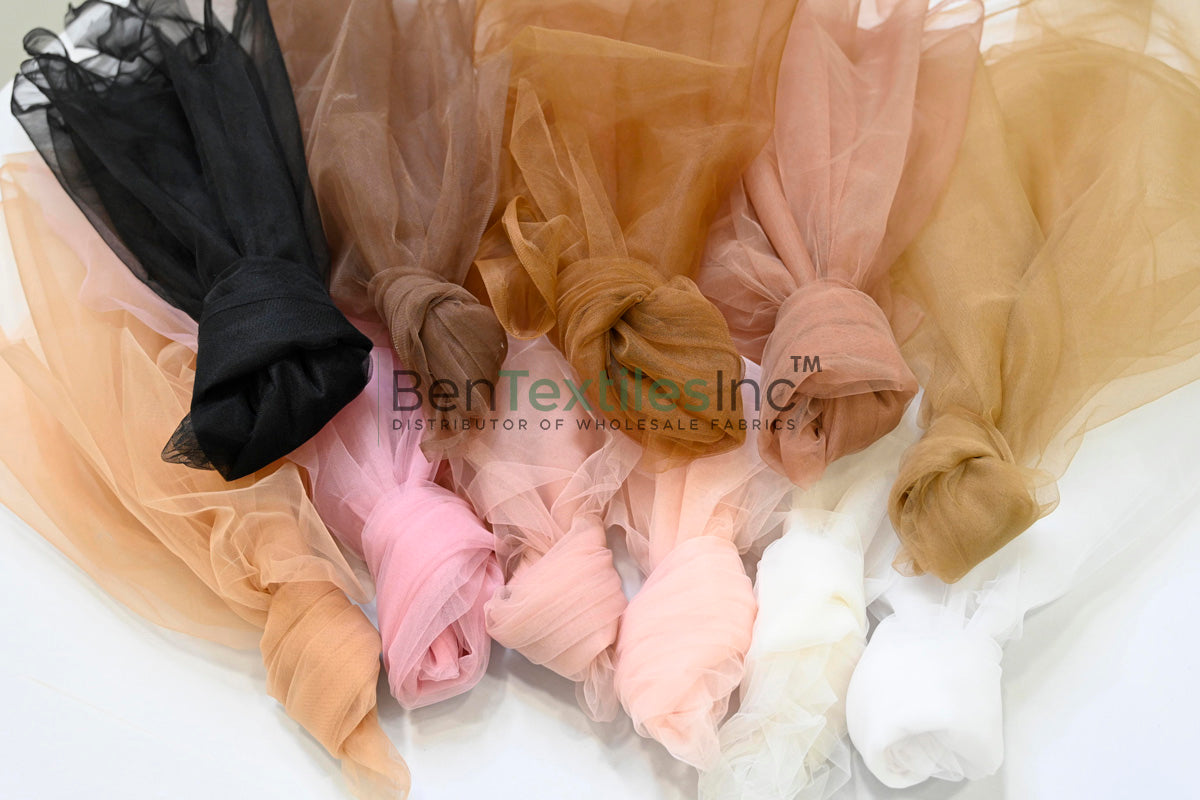 Super Soft Micro Mesh Fabric | Subtle Stretch Tulle Fabric | 60" Wide | 4 Colors for Tulle Fabric for Dresses