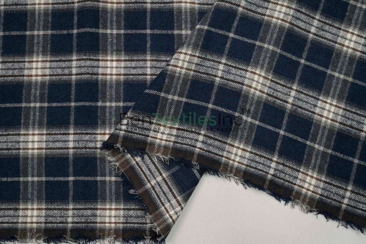 Plaid Flannel Fabric | Brushed Cotton Face | 80% Polyester 20% Cotton ...