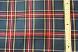 Red and Grey Tartan Fabric | Red and Grey Plaid Checker | 60" Wide | Poly Rayon Kilt | Decor, Napkins, Scarves, Costumes, Blanket, Face Mask, Kilt | My Textile Fabric 