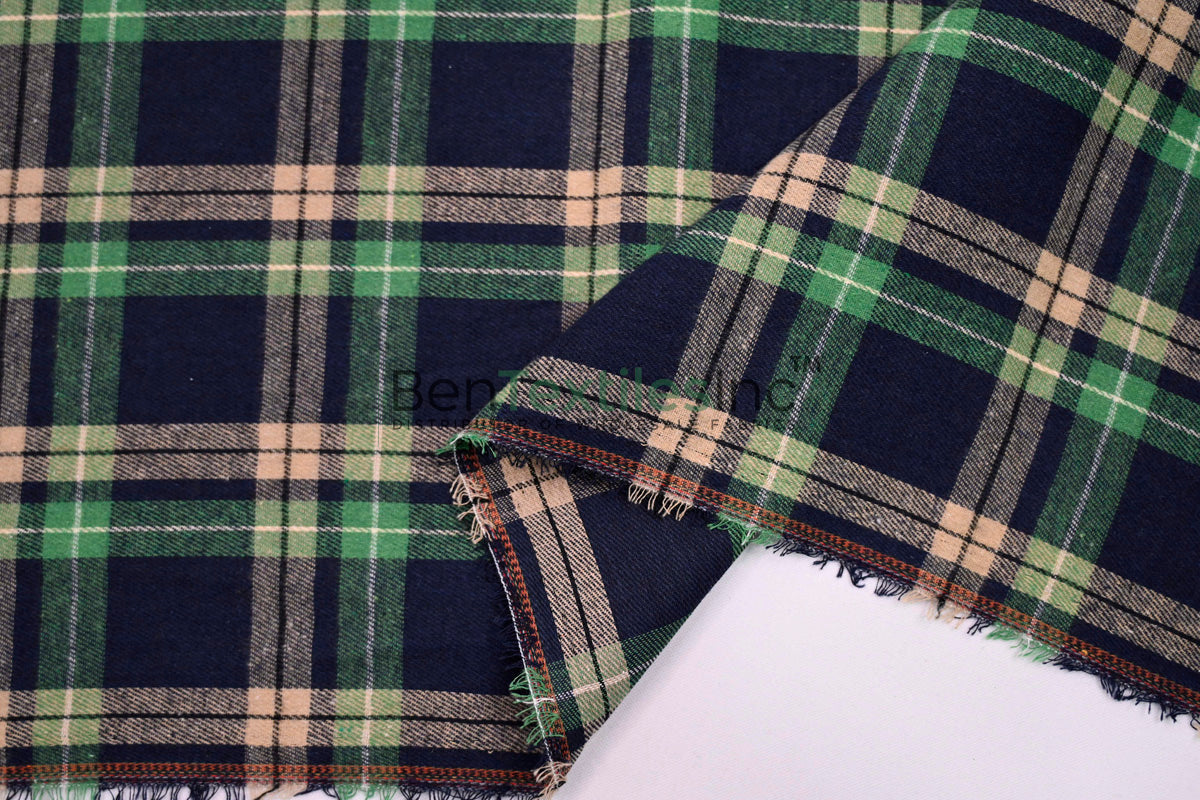 Plaid Flannel Fabric | Brushed Cotton Face | 80% Polyester 20% Cotton ...