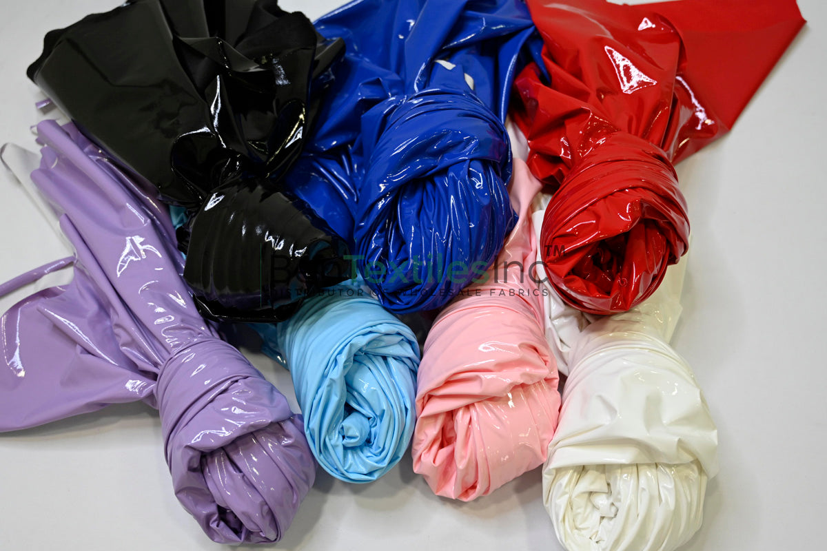 Shiny Patent Vinyl | 54” Wide | High-Gloss Faux Leather Fabric