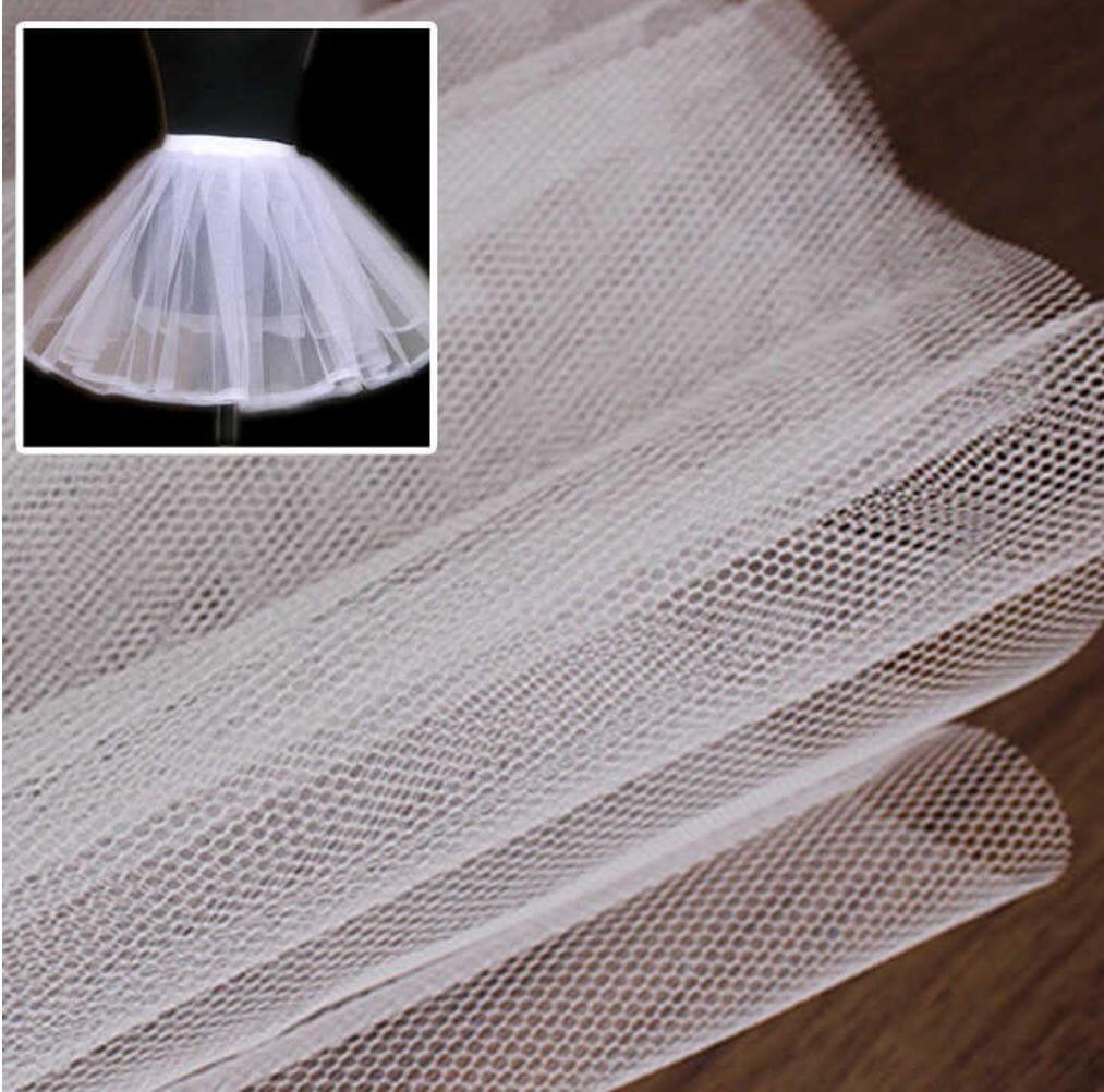 Hard Net Crinoline Fabric | Petticoat Fabric | 54" Wide | Stiff Netting Fabric is Traditionally used to give Volume to Dresses Fabric mytextilefabric Yards White 