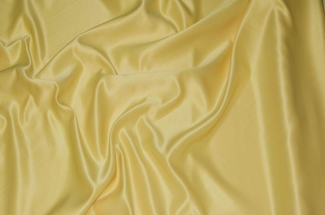 L'Amour Satin Fabric | Polyester Matte Satin | Peau De Soie | 60" Wide | Wholesale Bolt | Wedding Dress, Tablecloth, Multiple Colors | Fabric mytextilefabric Bolts Banana 