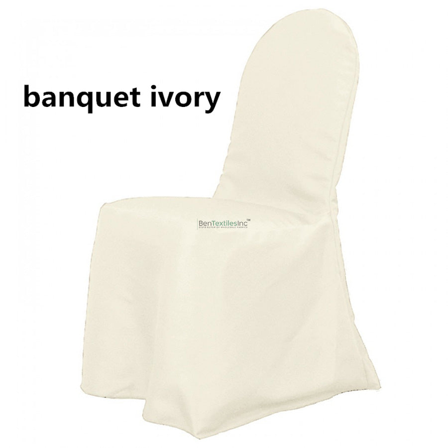 Wrinkle Free Banquet Chair Covers | Scuba Banquet Chair Cover | Chair Cover for Wedding, Event, Ballroom | White, Ivory, Black