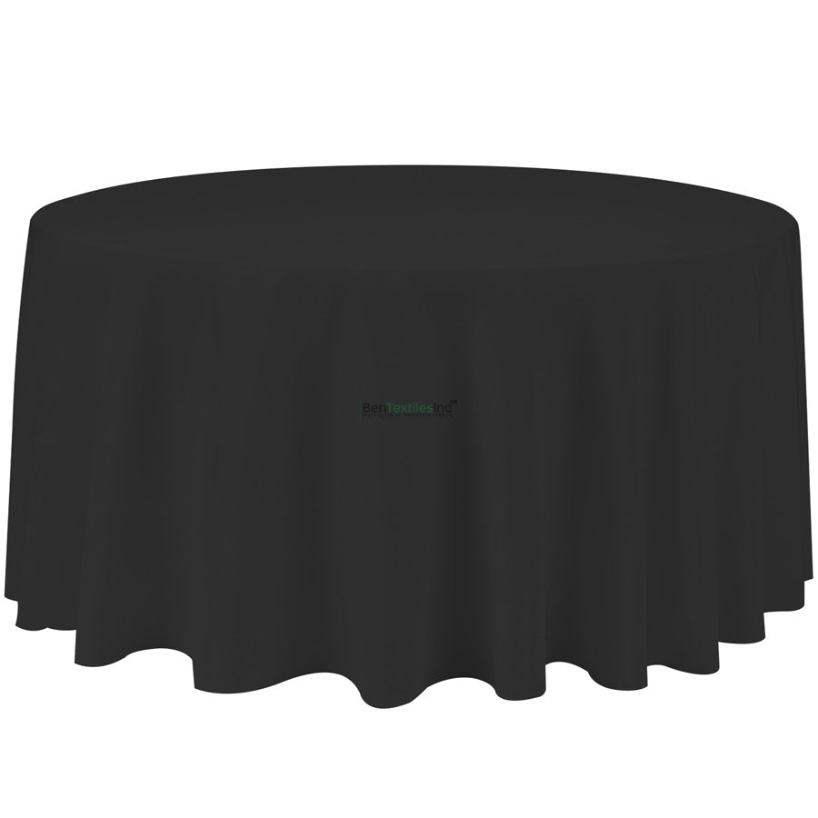 132" Round Polyester Seamless Tablecloth | Premium 180 GSM | Fits 72" Round Tables | Wholesale Box Available