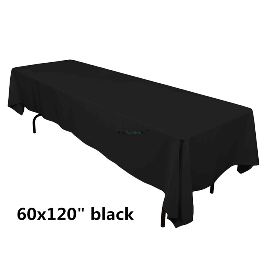 60" x 120" Banquet Polyester Tablecloth | 10 ft Tablecloth for 6ft & 8ft Tables | Wholesale Box Available