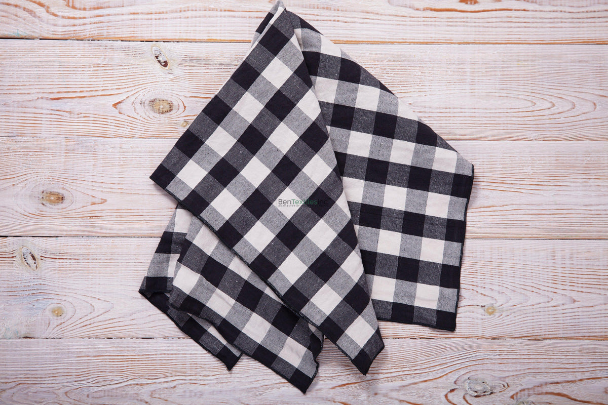 Gingham Checkered Fabric | 1 Inch Polyester Picnic Checkers | 60 Inch Wide | Tablecloths Curtains Apparel & Event Decor