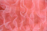 Organza Ruffled Mesh Fabric | Layered Ruffle Mesh Fabric | 57" Wide | Multiple Colors | Fabric mytextilefabric Yards Coral 