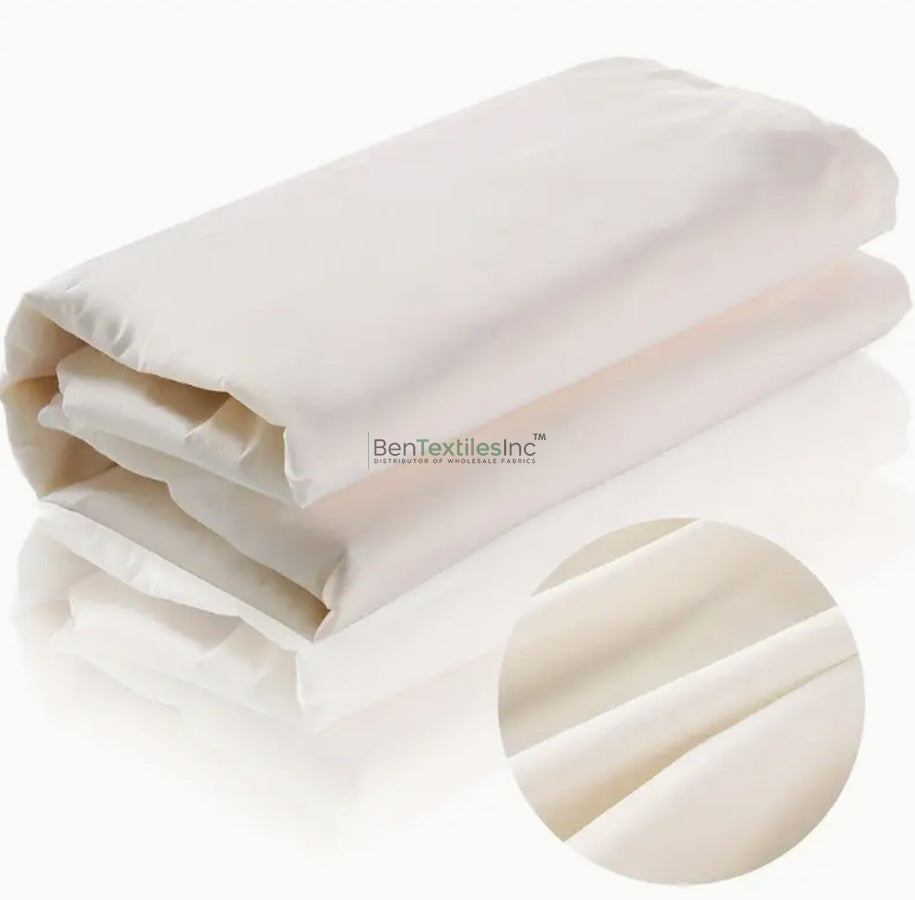 100% Cotton Muslin Fabric | Ivory Color | 120" Wide | Quilt Backing, Drapery & Bedspread Fabric