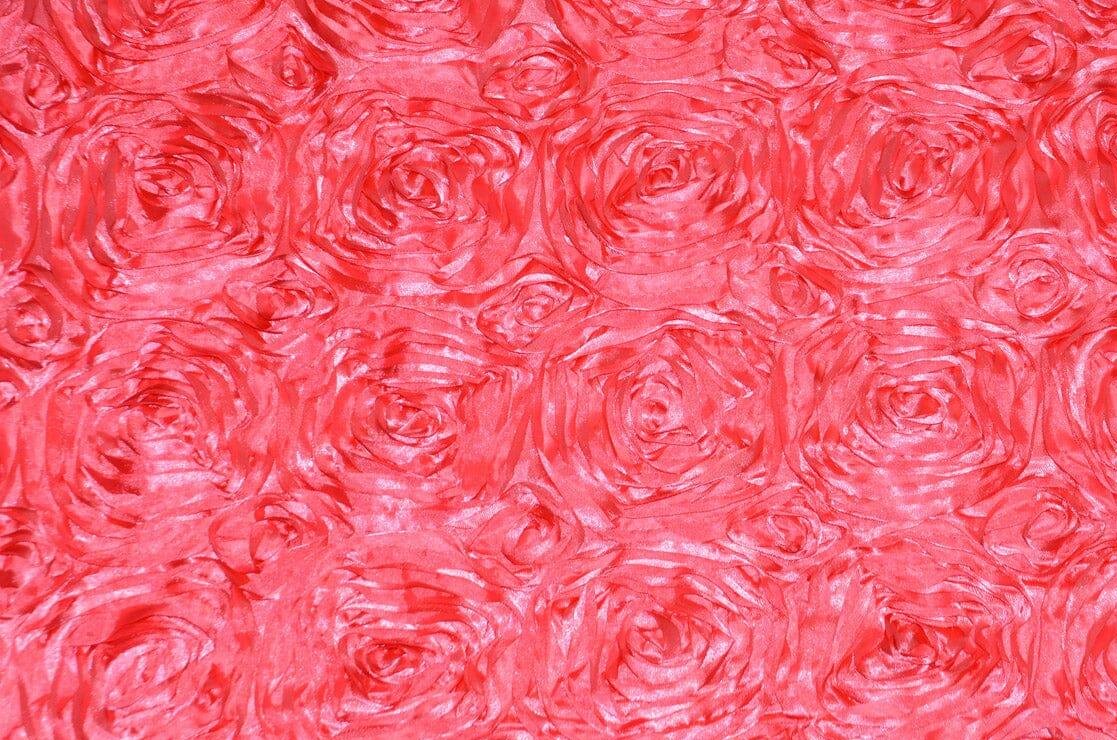 Rosette Satin Fabric | Wedding Satin Fabric | 54" Wide | 3d Satin Floral Embroidery | Multiple Colors | Wholesale Bolt | Fabric mytextilefabric Bolts Dolce Pink 