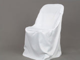 Polyester Folding Chair Cover | Chair Cover for Wedding, Event, Ballroom | Non Stretch Solid Polyester | newtextilefabric By Piece White 