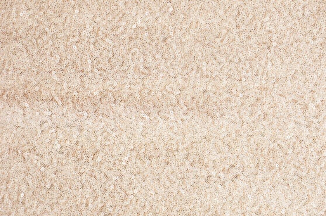 Glitz Mesh Sequins Fabric | 3mm Glitter Sequins | 52" Wide | Multiple Colors | Fabric mytextilefabric Yards Ivory (peachy) 