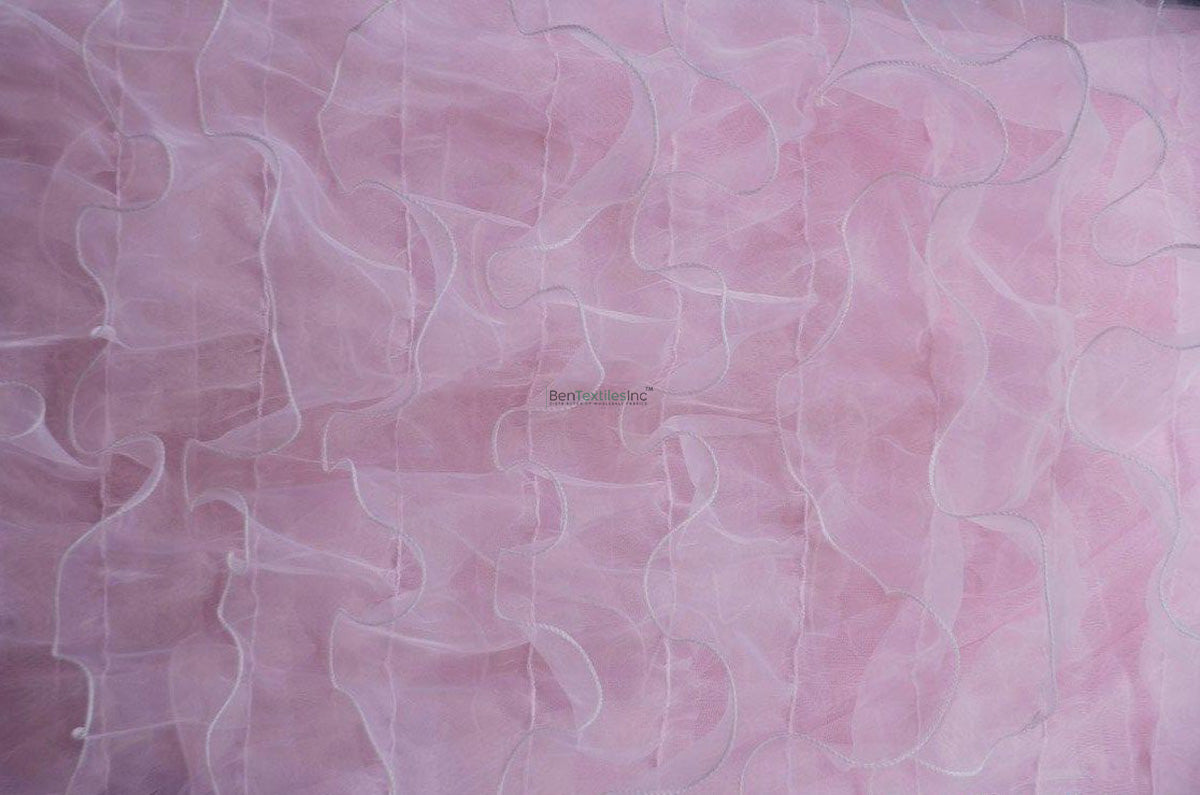 Textile Art Ruffles Organza Ruffled Mesh Fabric | Layered Ruffle Mesh Fabric | 57 Inch Wid ...