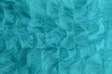 Organza Ruffled Mesh Fabric | Layered Ruffle Mesh Fabric | 57" Wide | Multiple Colors | Fabric mytextilefabric Yards Teal 