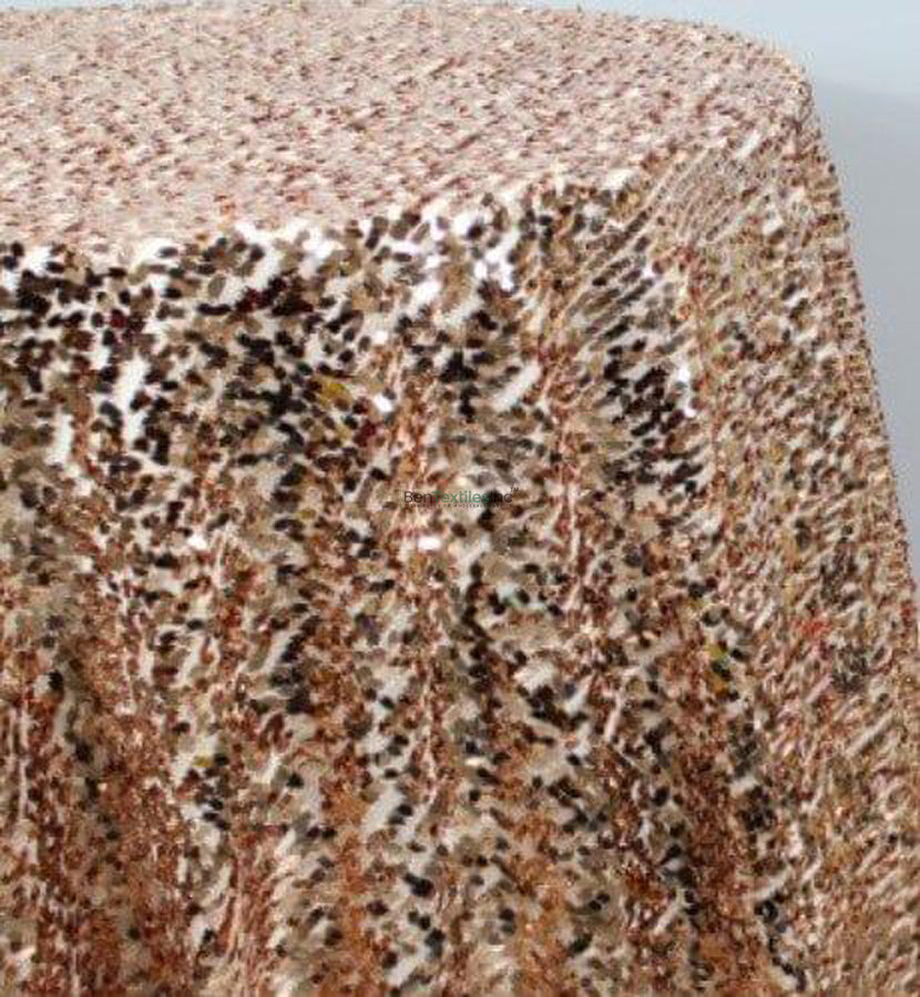 Tear Drop Sequins Fabric | Hanging Sequins on Mesh Fabric | 52" Wide | Gold, Silver, Blush Pink