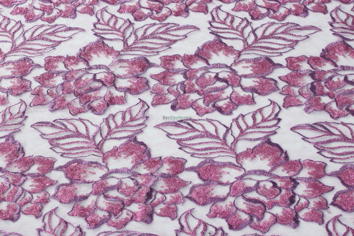 Victorian Stretch Lace - Fabric by the yard - Pink