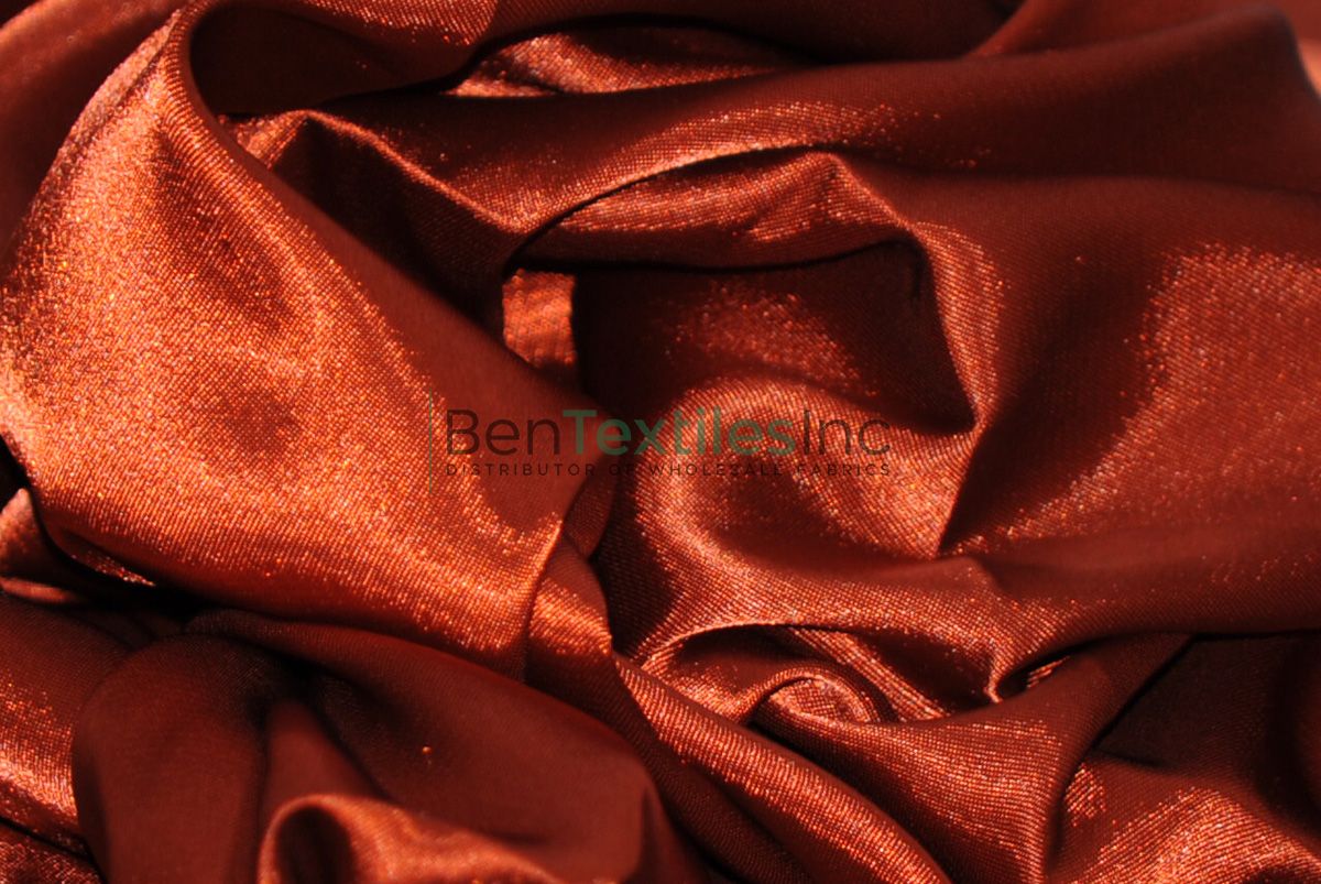 Rust Red Stretch Silk Charmeuse Fabric for Fashion 