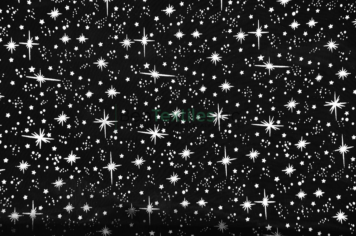 Star Foil Organza Fabric