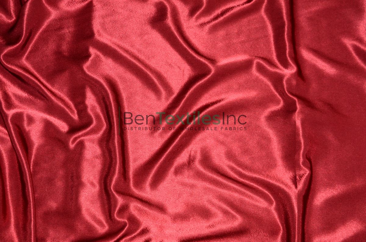 Red silk satin fabric high quality