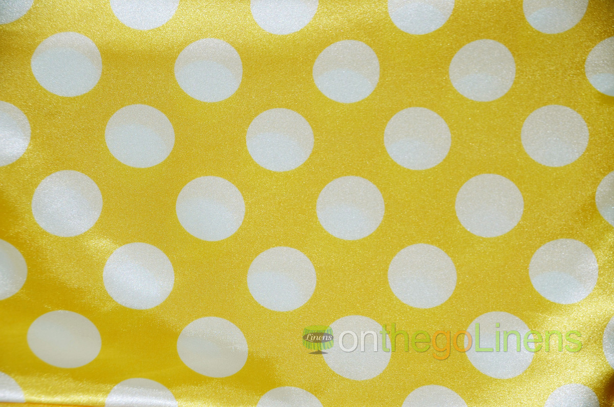 Polka Dot Charmeuse - Fabric by the yard - White/Red - Prestige Linens